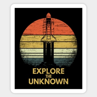 Explore The Unknown Rocket Space Science Curiosity Gift Sticker